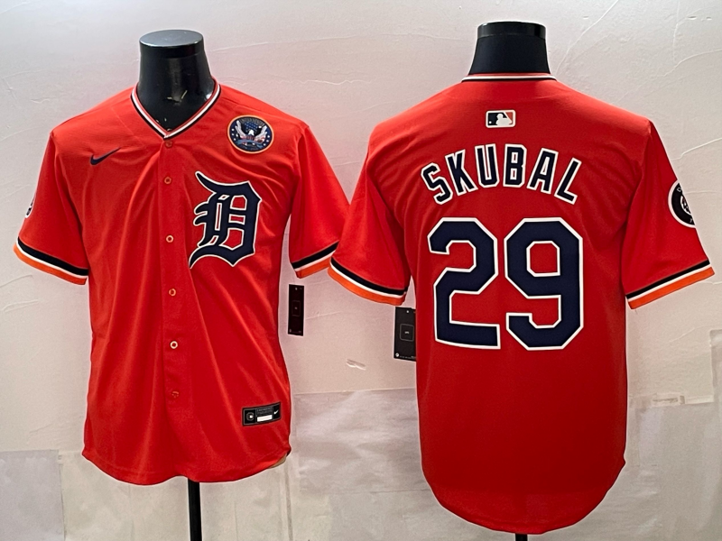 Men Detroit Tigers #29 Skubal orange Game Nike MLB Jersey 20260320006->->MLB Jersey